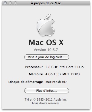 Lion : À propos de ce Mac évolue