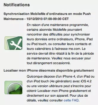 MobileMe sera en maintenance demain matin