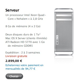 Le Mac Pro serveur débarque en France