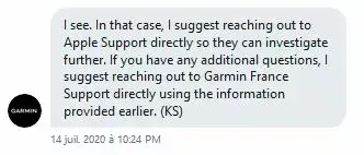 Quand les données des montres/GPS Garmin ne remontent plus dans l'app Santé d'iOS