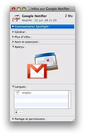 Google Notifier en français