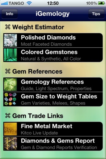 La gemmologie sur iOS