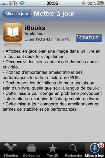 iBooks 1.1.1 : stabilité, PDF, livres enrichis...