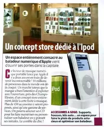 La presse féminine parle iPod