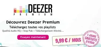 Deezer version premium : c'est parti !