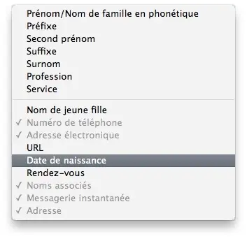 Astuce : les anniversaires du Carnet d'adresses
