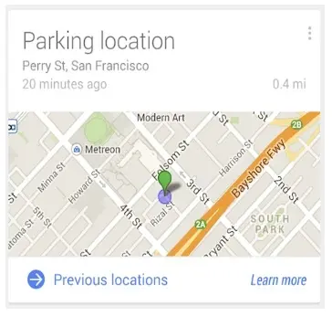 Google Now mémorise votre place de parking