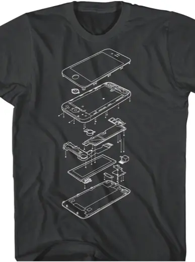 L'iPhone 4S éclaté fait un bon tee-shirt