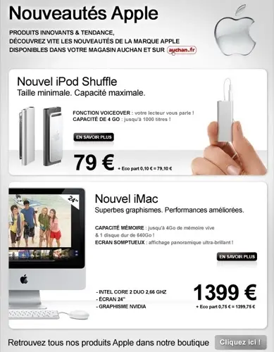 Auchan fait la pub d'Apple