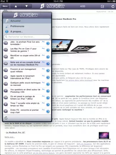 Mac4Ever HD : Mac4Ever sur votre iPad !