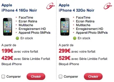 SFR : l'iPhone 4 à partir de 199 €