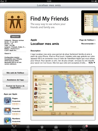 Localiser mes amis disponible pour iOS [MAj : lien]