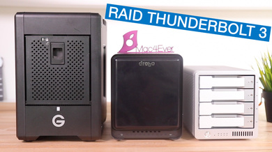 Comparatif de RAID Thunderbolt 3 (en vidéo) : Caldigit T4, G-Speed Shuttle et Drobo 5D3