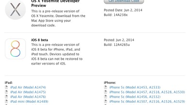 iOS 8 et Yosemite sont disponibles en beta sur le Dev Center