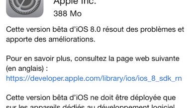 iOS 8 Beta 3 est disponible !