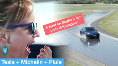 On pousse la Tesla Model 3 dans ses limites sur sol mouillé ! (avec ses pneus Michelin)