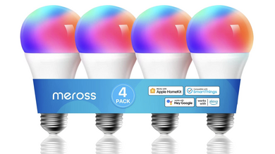 Jusqu'à 29% de réduction sur la gamme Meross compatible HomeKit (4 ampoules couleur à 48€)