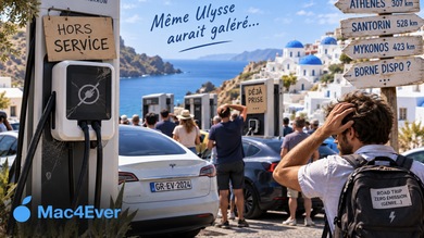 Bornes squattées, chargeurs en panne : la grande Odyssée de la voiture électrique en Grèce