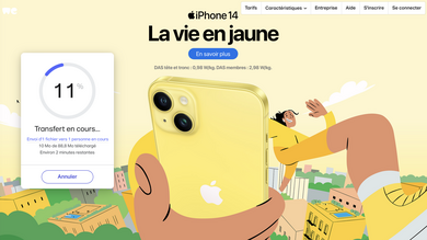 Insolite : WeTransfer se met à l'iPhone 14 jaune !