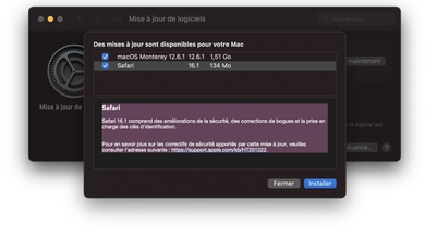 Safari 16.1 disponible pour macOS Monterey et Big Sur (PassKeys, notifications)