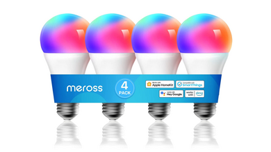 Jusqu'à 32% de réduction sur la gamme Meross compatible HomeKit (4 ampoules couleur à 43€)