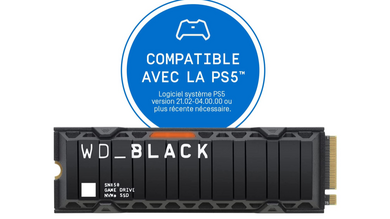 Le SSD 1 To WD black SN850 + dissipateur compatible PlayStation 5 à 159€ (-32€)