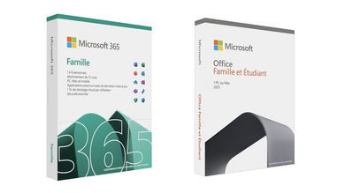 Microsoft 365 Famille à 51€, Office 2021 licence perpétuelle à 85€