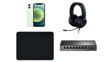 Promos : iPhone 12 256 Go à 805€, Razer Kraken V3 X à 44€ (-44%), tapis de souris Gigantus V2 à 6€ (-42%), switch 8 ports Gigabit à 34€ (-52%)