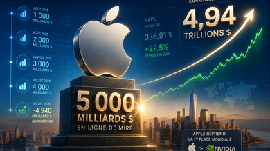 Crise de la RAM ? Apple approche les 5 000 milliards de capitalisation boursière