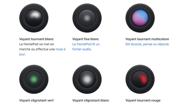 Que veulent dire les écrans colorés des HomePod et HomePod mini ?