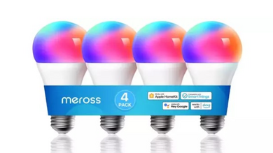 Jusqu'à 35% de réduction sur la gamme Meross compatible HomeKit (pack de 4 ampoules couleur à 43€)