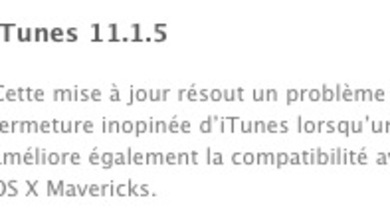 iTunes 11.1.5 est de sortie