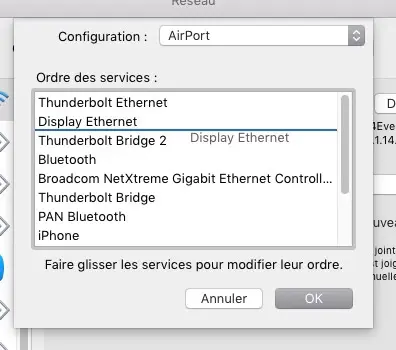 Astuce OS X  : donner la priorité à une connexion réseau (Ethernet sur le WiFi par ex.)