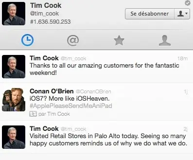 Nouveau record : Tim Cook double son nombre de tweets en trois jours !