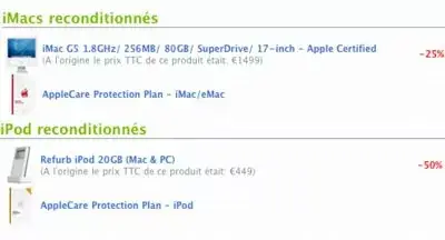 Des iMacs dans le refurb ?