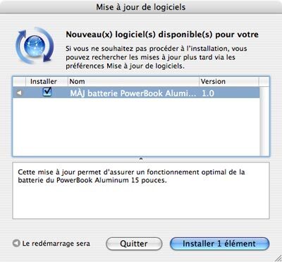 MàJ pour Powerbook 15'