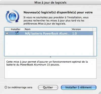 MàJ pour Powerbook 15'