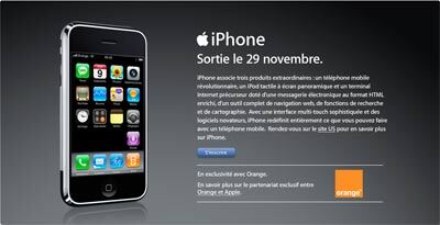 Apple France : une page iPhone