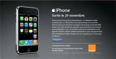 Apple France : une page iPhone