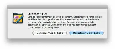 QuickLook "pue", pour RapidWeaver