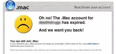 Expiration du .mac