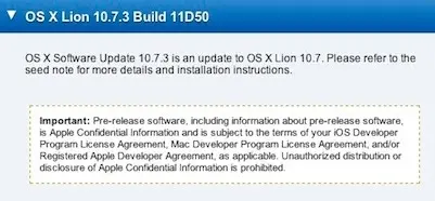 Nouvelle build pour Mac OS X 10.7.3