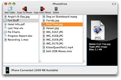 iPhoneDrive : se servir de l'iPhone en disque dur