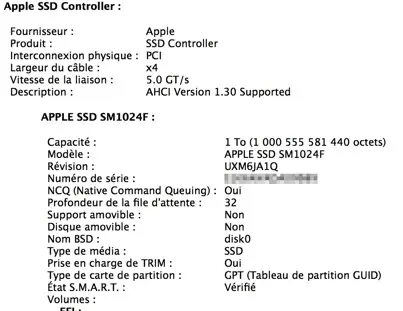 Le MacBook Pro 13" (retina) aussi, a droit à des SSD à 1,2Go/s en PCIe (x4)