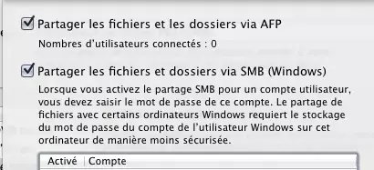 Lion : Apple a retiré le partage de fichiers FTP