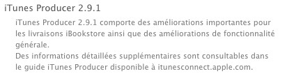 iTunes Producer 2.9.1 améliore son support de l'iBookStore