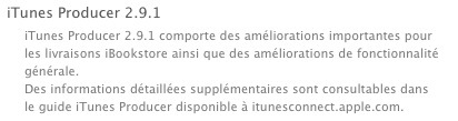 iTunes Producer 2.9.1 améliore son support de l'iBookStore