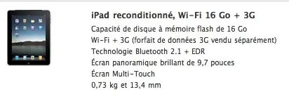 Des iPads sur le Refurb et en France !