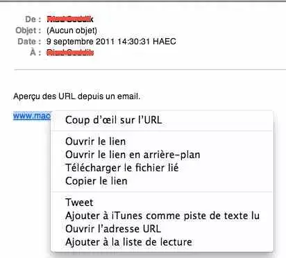 Astuce : Aperçu des URL dans Mail 5