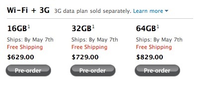 L'iPad 3G le 7 mai aux USA